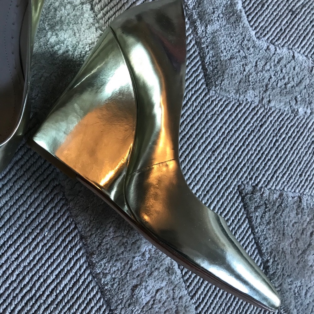 Alice and Olivia Gold Wedge